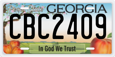 GA license plate CBC2409