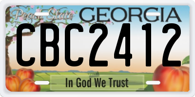 GA license plate CBC2412