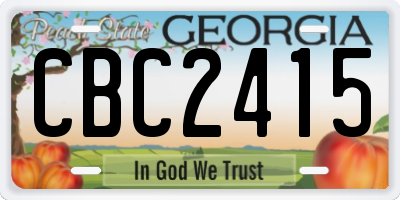 GA license plate CBC2415