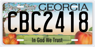 GA license plate CBC2418