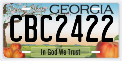GA license plate CBC2422
