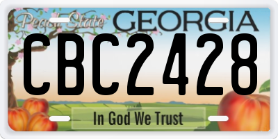GA license plate CBC2428