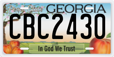 GA license plate CBC2430