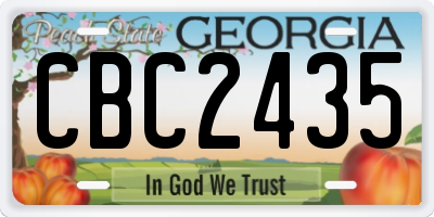 GA license plate CBC2435