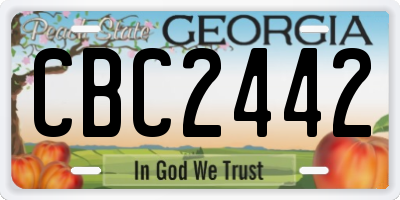 GA license plate CBC2442