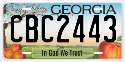 GA license plate CBC2443