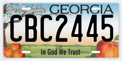 GA license plate CBC2445