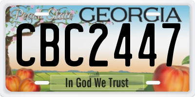 GA license plate CBC2447