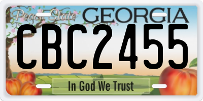 GA license plate CBC2455