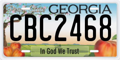 GA license plate CBC2468