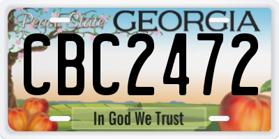 GA license plate CBC2472