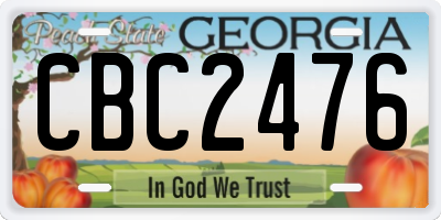 GA license plate CBC2476
