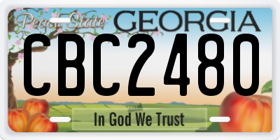 GA license plate CBC2480