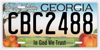 GA license plate CBC2488