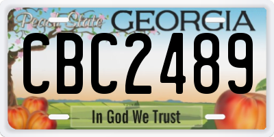GA license plate CBC2489