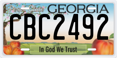 GA license plate CBC2492