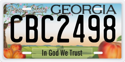 GA license plate CBC2498