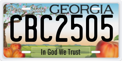 GA license plate CBC2505