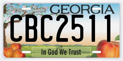 GA license plate CBC2511