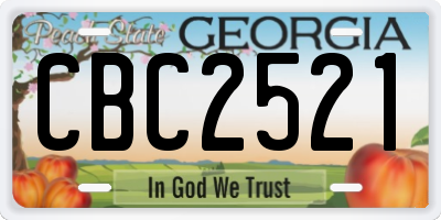 GA license plate CBC2521