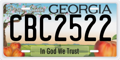 GA license plate CBC2522