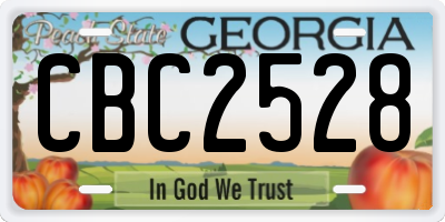 GA license plate CBC2528