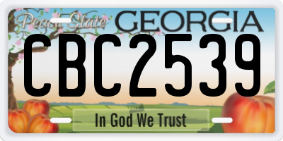 GA license plate CBC2539