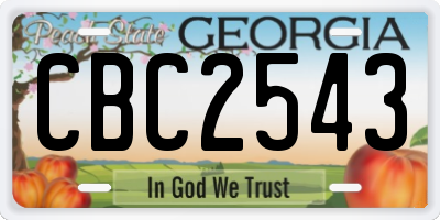 GA license plate CBC2543