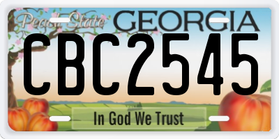 GA license plate CBC2545