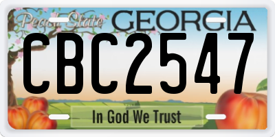 GA license plate CBC2547