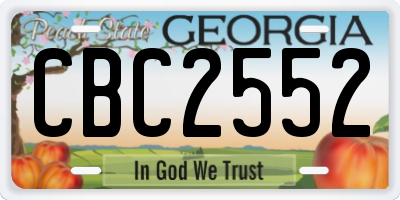 GA license plate CBC2552