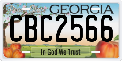 GA license plate CBC2566