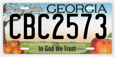GA license plate CBC2573