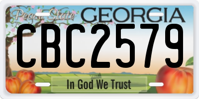 GA license plate CBC2579