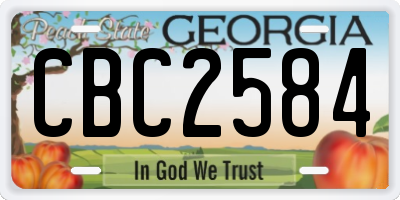 GA license plate CBC2584