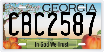 GA license plate CBC2587
