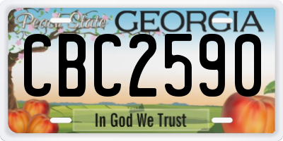 GA license plate CBC2590