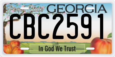 GA license plate CBC2591