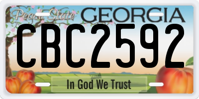 GA license plate CBC2592