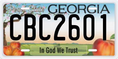 GA license plate CBC2601