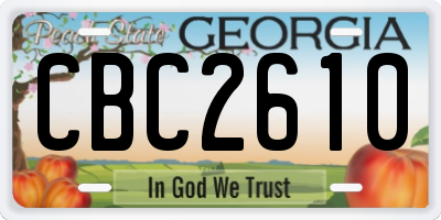 GA license plate CBC2610