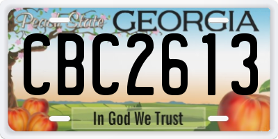 GA license plate CBC2613
