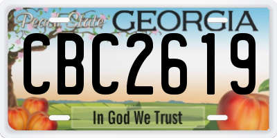 GA license plate CBC2619