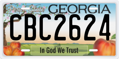 GA license plate CBC2624