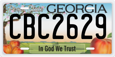 GA license plate CBC2629