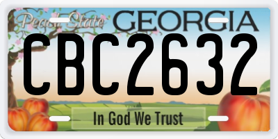GA license plate CBC2632