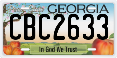 GA license plate CBC2633