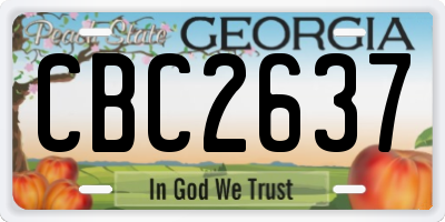 GA license plate CBC2637