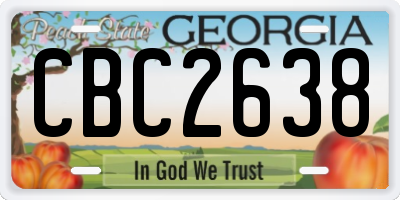GA license plate CBC2638