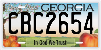 GA license plate CBC2654
